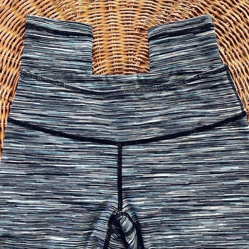 Zella blue striped crop ankle leggings tights XS